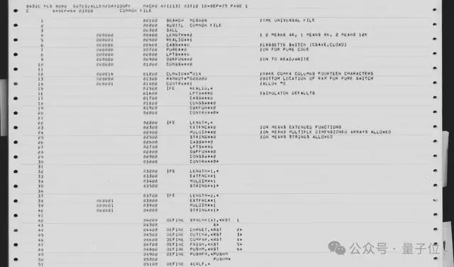 整整157页，比尔盖茨亲自公开微软起家的源代码：Altair Basic