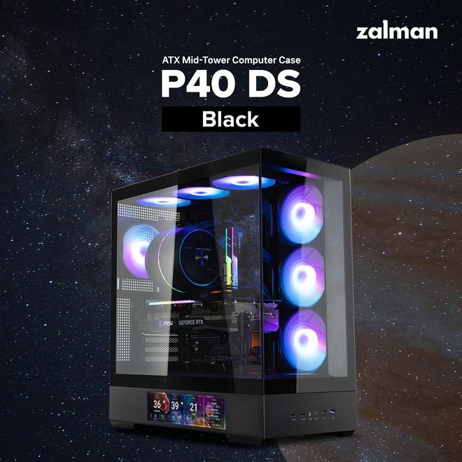 左侧下部配长条副屏，ZALMAN 扎曼推出 P40 DS 中塔机箱