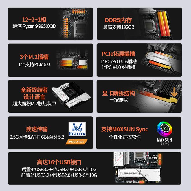 铭瑄终结者 B850M PRO WIFI 主板上架：899 元，5 月 31 日首发