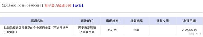 近日已批复：全国首个“量子算力城域专网”项目