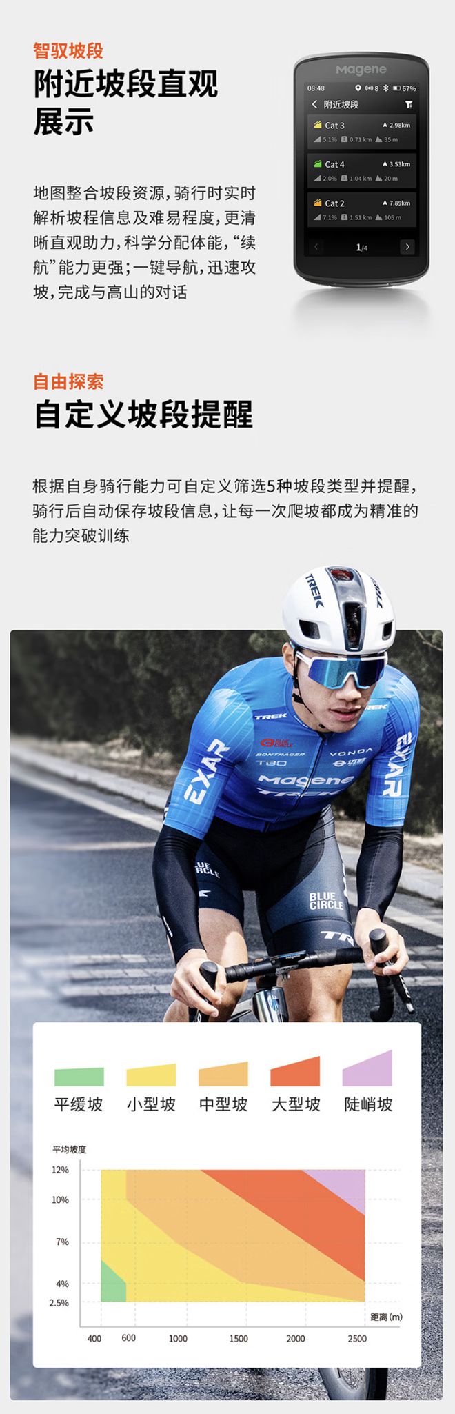 迈金推出 C706 自行车骑行智能码表：配备四维图新地图，999 元
