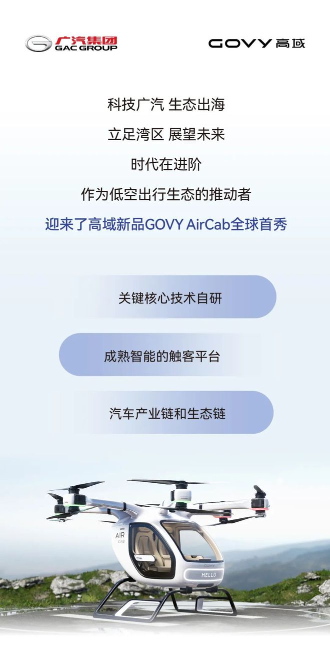 广汽高域：新型飞行汽车 GOVY AirCab 收到预订订单近 1000 架