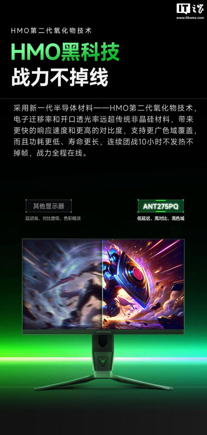 HKC 蚂蚁电竞推出“ANT275PQ”27 英寸显示器：2K 450Hz，4999 元